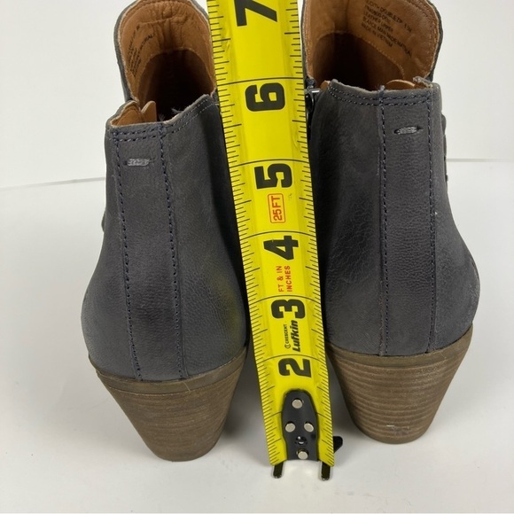FRYE Judith Double Zip Stacked Heel Almond Toe Ankle Boots Grey Blue Sz 8.5 - Picture 8 of 16
